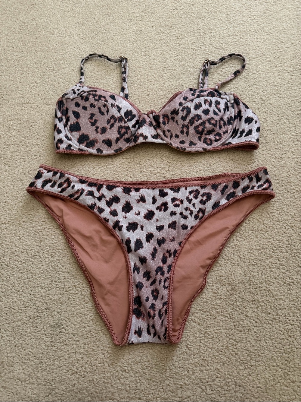 NWOT Shimmer Leopard Print Bikini Set